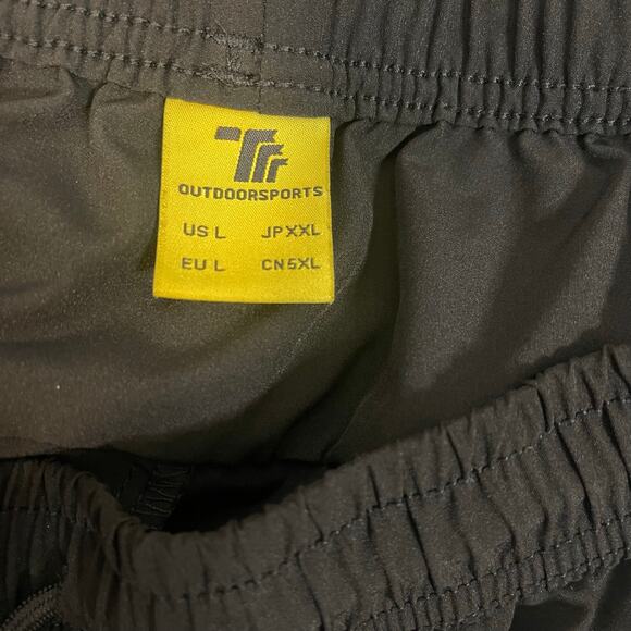 Outdoorsports Men light weight track pant SZ L Black elastic waistband w/pockets - Picture 2 of 7